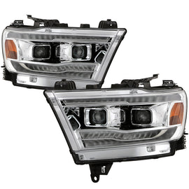 Spyder Dodge Ram 19-20 Halogen Model Only Projector Headlights Chrome PRO-YD-DR19HALAP-SEQ-C