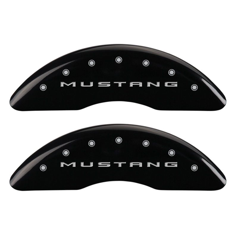 MGP 4 Caliper Covers Engraved Front 2015/Mustang Engraved Rear 2015/GT Black finish silver ch