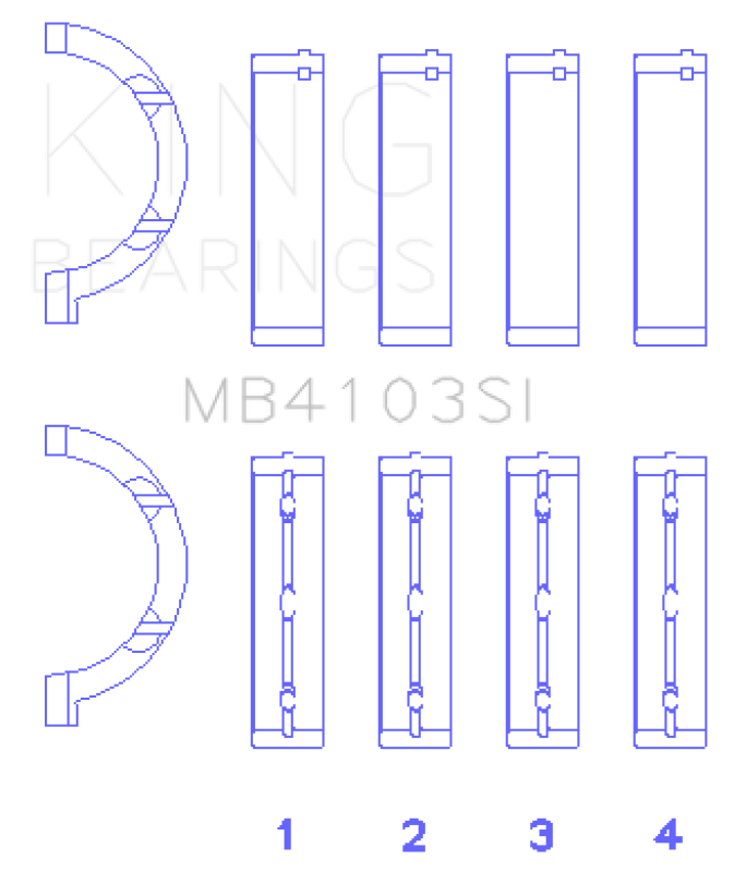 King Engine Bearings Chrysler 197 (Size +0.75mm) Main Bearing Set