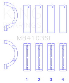 King Engine Bearings Chrysler 197 (Size .026) Crankshaft Main Bearings (Set of 4)