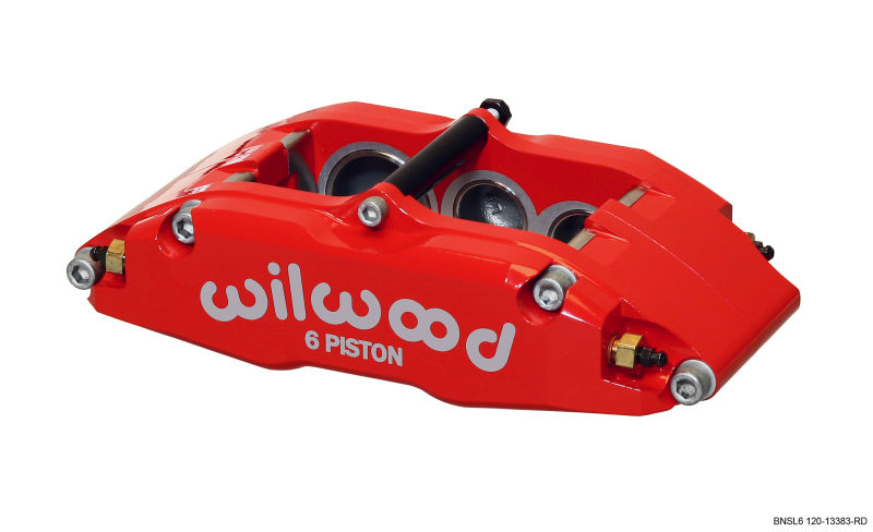 Wilwood Caliper-BNSL6-LH-Red 1.62/1.12/1.12in Pistons 1.10in Disc