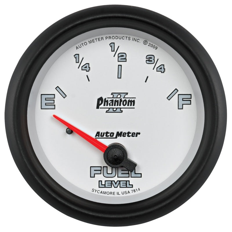 AutoMeter Gauge Fuel Level 2-5/8in. 0 Ohm(e) to 90 Ohm(f) Elec Phantom II