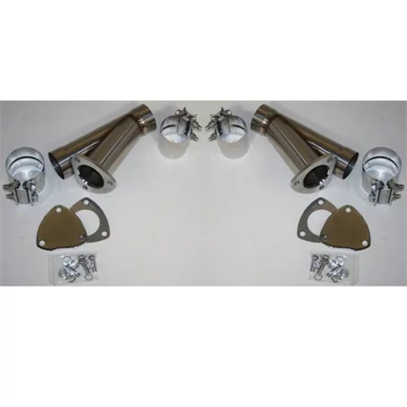 Granatelli 2.25in Stainless Steel Manual Dual Exhaust Cutout Kit w/Slip Fit & Band Clamp