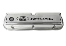 Load image into Gallery viewer, Ford Racing Logo Die-Cast Black Valve Covers Polished