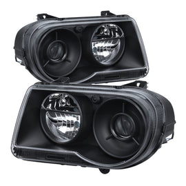 xTune Chrysler 300C w/ Halogen Projection Style Only 05-10 Headlights Black HD-JH-C300C-BK