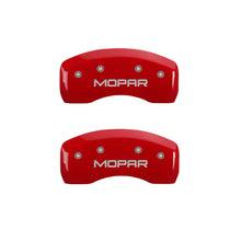 Load image into Gallery viewer, MGP 4 Caliper Covers Engraved Front &amp; Rear MOPAR Yellow finish black ch