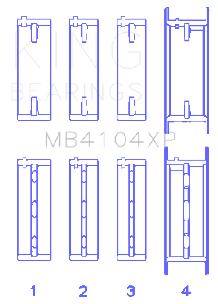 King Engine Bearings Nissan VG30DE/VG30DETT (Size +.025) Performance Main Bearing Set