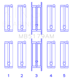 King Engine Bearings Daewoo/GM/Opel/Vauxhall (Size 0.25) Main Bearing Set