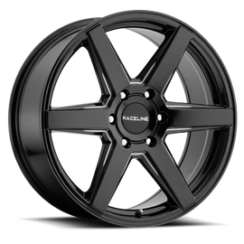 Raceline 156B Surge 16x6.5in / 5x130 BP / 45mm Offset / 84.1mm Bore - Black & Milled Wheel