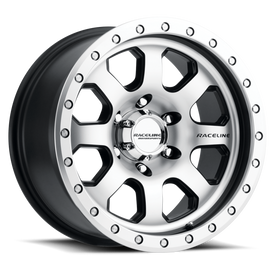 Raceline 929M Avenger 17x9in / 8x165.1 BP / -12mm Offset / 130.81mm Bore - Black & Machined Wheel