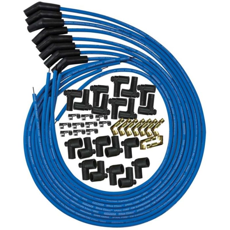 Moroso Universal Ignition Wire Set - Blue Max - Spiral Core - Unsleeved - 135 Degree - Blue