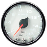 Autometer Spek-Pro Gauge Nitrous Press 2 1/16in 1600psi Stepper Motor W/Peak & Warn Wht/Blk