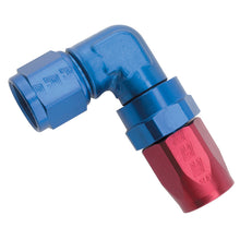 Load image into Gallery viewer, Russell Performance -10 AN Red/Blue 90 Degree Forged Aluminum Swivel Hose End