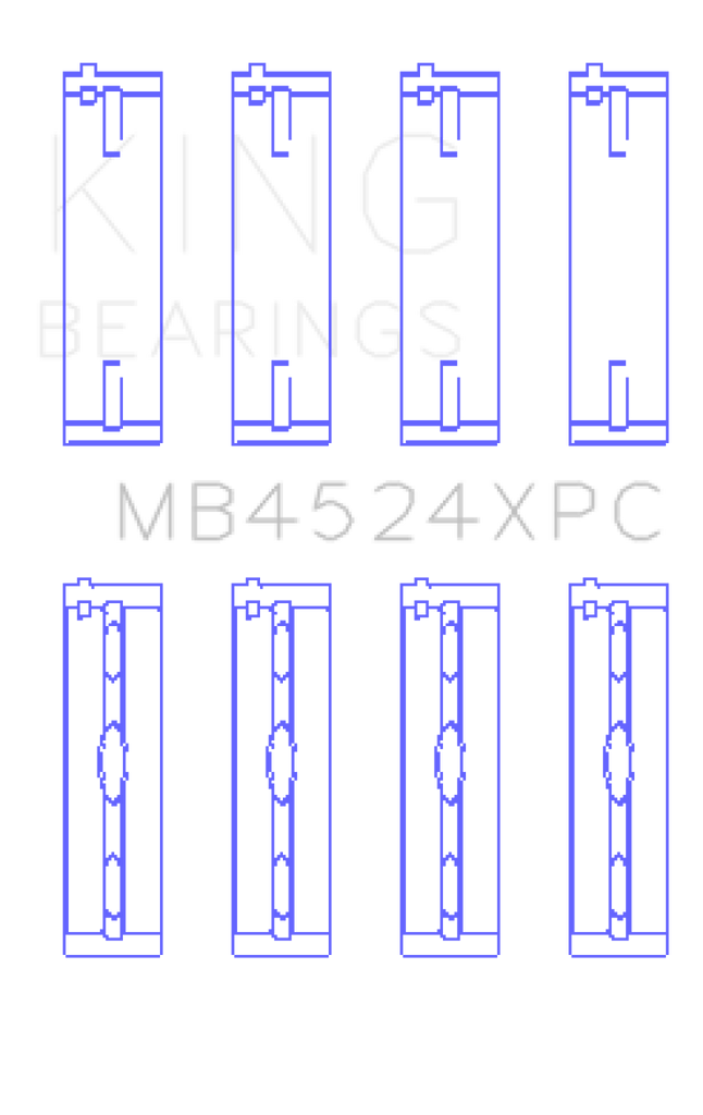 King Engine Bearings Nissan VR38DETT (Size .026) pMaxKote Performance Main Bearing Set