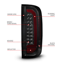 Load image into Gallery viewer, ANZO 15-21 Chevrolet Colorado Full LED Tail Lights w/ Red Lightbar Black Housing Smoke Lens