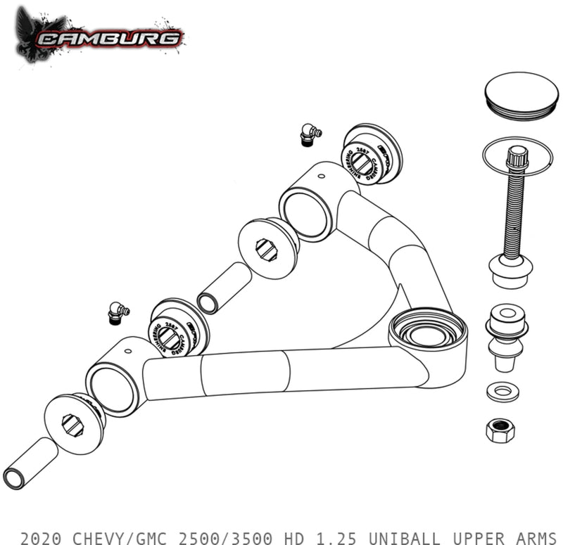 Camburg Chevy/GMC 2500/3500 HD 2WD/4WD 20-23 1.25in Performance Uniball Upper Arms (w/ covers)