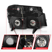 Load image into Gallery viewer, ANZO 04-12 GM Colorado/Canyon/I-Series Crystal Headlights - w/ Light Bar Black Housing 4pcs