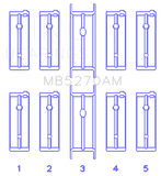 King Chrysler 148/148 Turbo DOHC 16V / Jeep 148 DOHC 16V (Size +0.25mm) Main Bearing Set