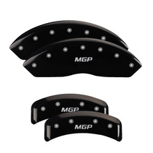 Load image into Gallery viewer, MGP 4 Caliper Covers Engraved Front &amp; Rear MGP Black Finish Silver Char 1988 Chevrolet Corvette