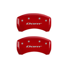 Load image into Gallery viewer, MGP 4 Caliper Covers Engraved Front &amp; Rear With out stripes/Dart Red finish silver ch