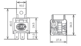 Hella Relay 12V 25A SPST 25A Fuse Bkt
