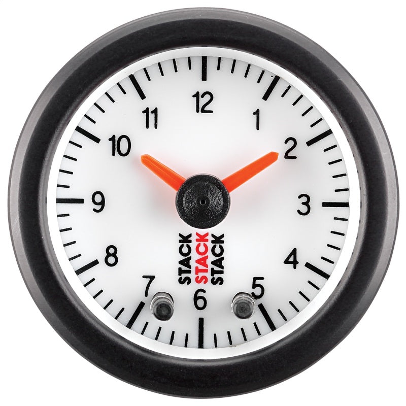 Autometer Stack Analog Clock Gauge - White