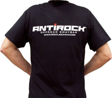 Load image into Gallery viewer, RockJock T-Shirt w/ Antirock Logos Front and Back Black XL