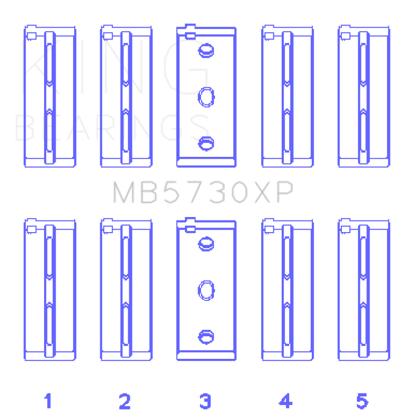 King Engine Bearings Lancia 2.0L HF - (Size STD) Performance Main Bearing Set