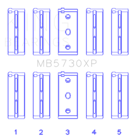 King Engine Bearings Lancia 2.0L HF - (Size STD) Performance Main Bearing Set