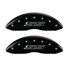 Load image into Gallery viewer, MGP 4 Caliper Covers Engraved Front &amp; Rear Gen 5/SS Black finish silver ch