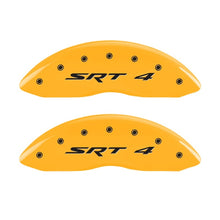 Load image into Gallery viewer, MGP Front set 2 Caliper Covers Engraved Front SRT4 Yellow finish black ch