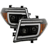 Spyder 05-08 Nissan Frontier/05-07 Pathfinder Projector Headlights - BLK (PRO-YD-NF05V2SI-SEQGR-BK)