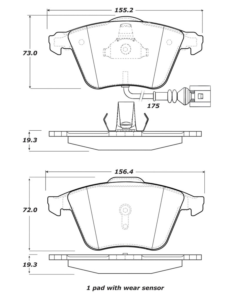 StopTech Street Touring 08-13 Audi TT Quattro / 12 VW Golf R Front Brake Pads