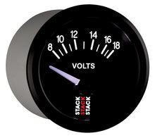 Load image into Gallery viewer, Autometer Stack Instruments 52mm 8-18V Electric Battery Voltage Gauge - Black