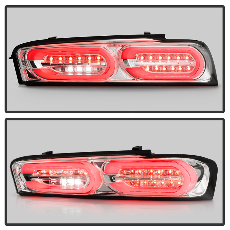 Spyder Chevy Camaro 16-18 (Do Not Fit Halogen Model) LED Tail Lights Chrome ALT-YD-CCAM16LED-SEQ-C