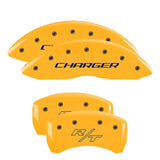 MGP 4 Caliper Covers Engraved F & R Block/Challenger Yellow Finish Black Char 2006 Dodge Charger