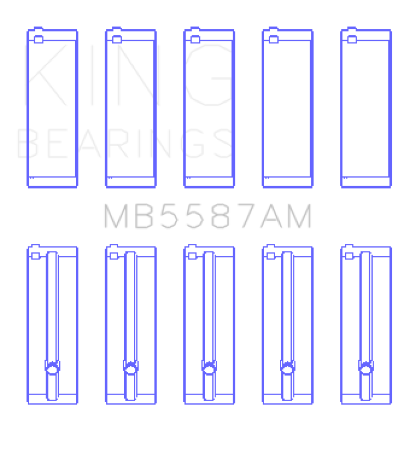 King Engine Bearings 92-95 Suzuki Sidekick G15A/G16A/G16B Crankshaft Main Bearings - 5 Pairs in Set