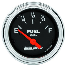 Load image into Gallery viewer, Autometer Traditional Chrome 2-1/16in 33 Ohm - 240 Ohm Full Electrical Fuel Level Gauge