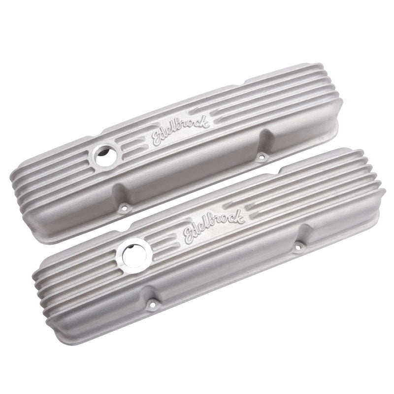 Edelbrock Valve Cover Classic Series Chevrolet 1959-1986 262-400 CI V8 w/ Oil Fill Hole Satin