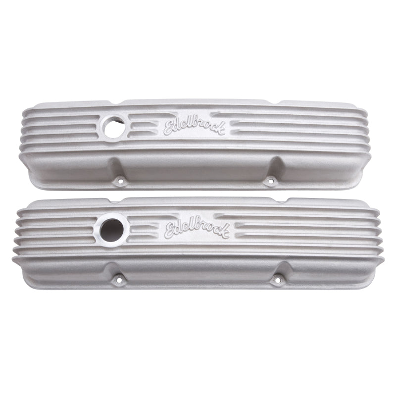 Edelbrock Valve Cover Classic Series Chevrolet 1959-1986 262-400 CI V8 w/ Oil Fill Hole Satin