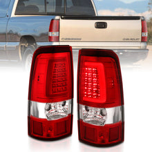 Load image into Gallery viewer, ANZO 2003-2006 Chevy Silverado 1500 LED Taillights Plank Style Chrome With Red/Clear Lens