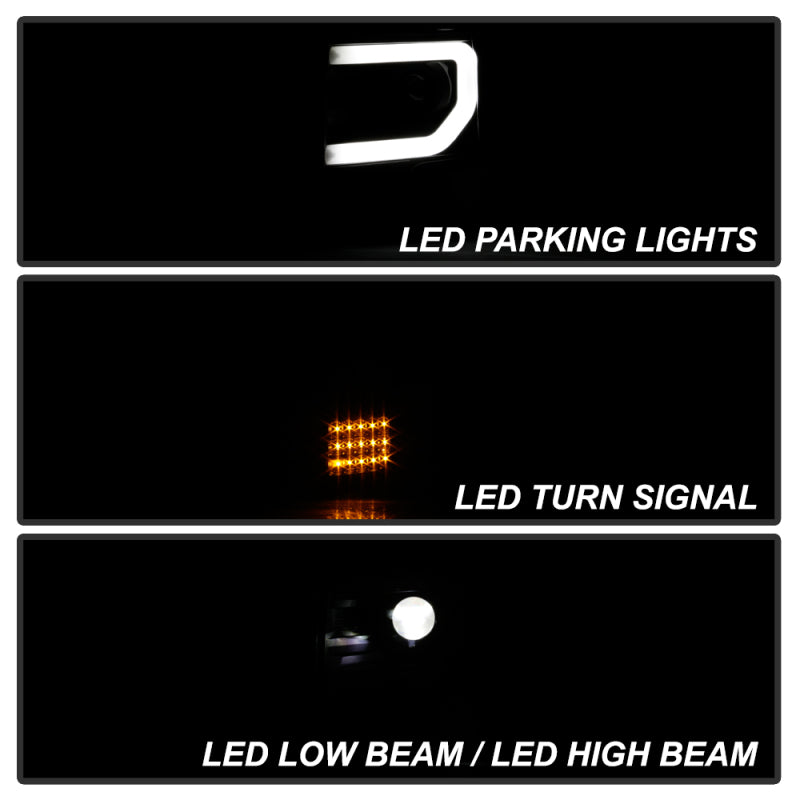 Spyder Ford F150 13-14 Xenon Model Only Light Bar Projector Headlights Blk PRO-YD-FF15013PL-SEQ-BK