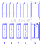 King Engine Bearings Chevy 400ci 6.6L V8 Std Size 3/4 Groove Bi-Metal Performance Main Bearing Set