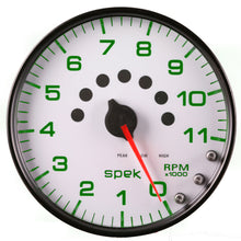 Load image into Gallery viewer, Autometer Spek-Pro Gauge Tachometer 5in 11K Rpm W/Shift Light &amp; Peak Mem White/Black