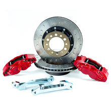 Load image into Gallery viewer, Alcon 07+ Jeep JK w/ 6x5.5in Hub 355x22mm Rotor 4-Piston Red Calipers Rear Brake Upgrade Kit