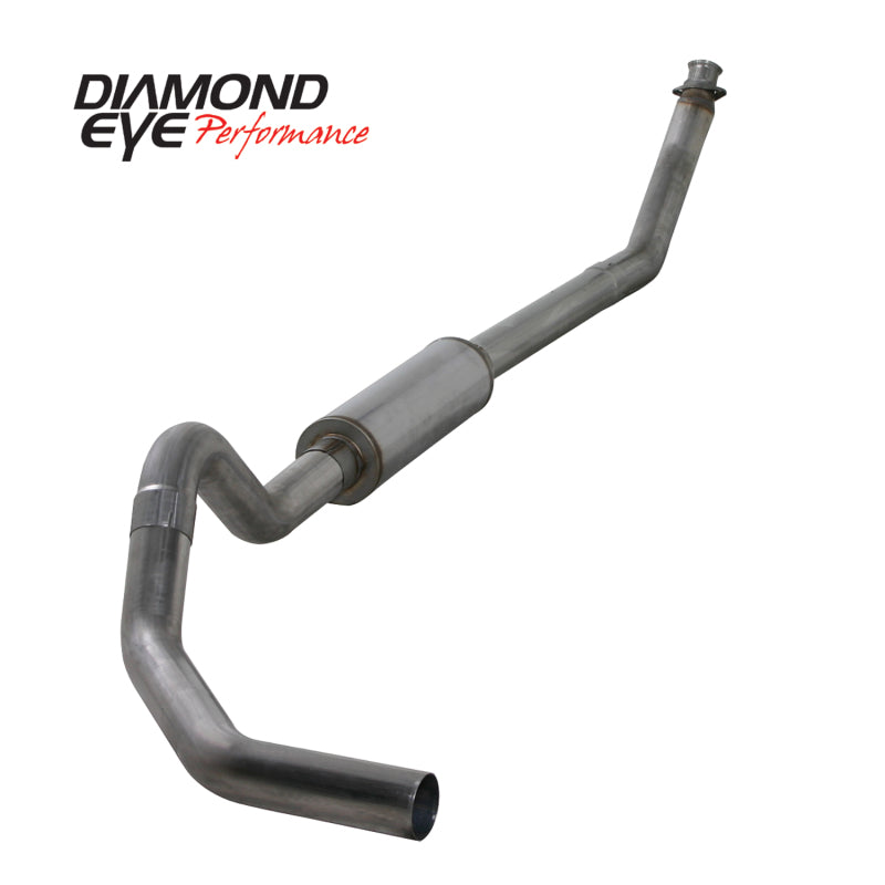 Diamond Eye KIT 4in Turbo Back MFLR RPLCMENT PIPE SGL SS: 98.5-02 DODGE CUMMINS 5.9L