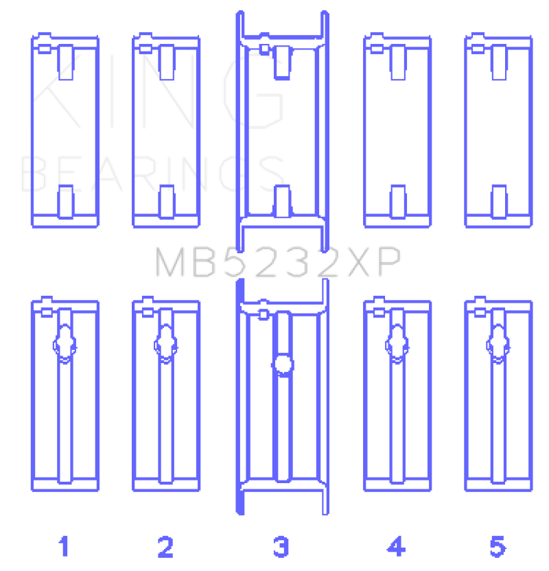 King Engine Bearings Nissan CA16DET/CA18DET/CA20ET (Size STD) Performance Main Bearing Set