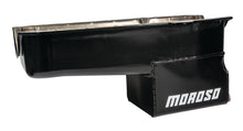 Load image into Gallery viewer, Moroso 80-85 Chevrolet SBC (w/Passenger Side Dipstick) Wet Sump 7qt 9.5in Steel Oil Pan - Black