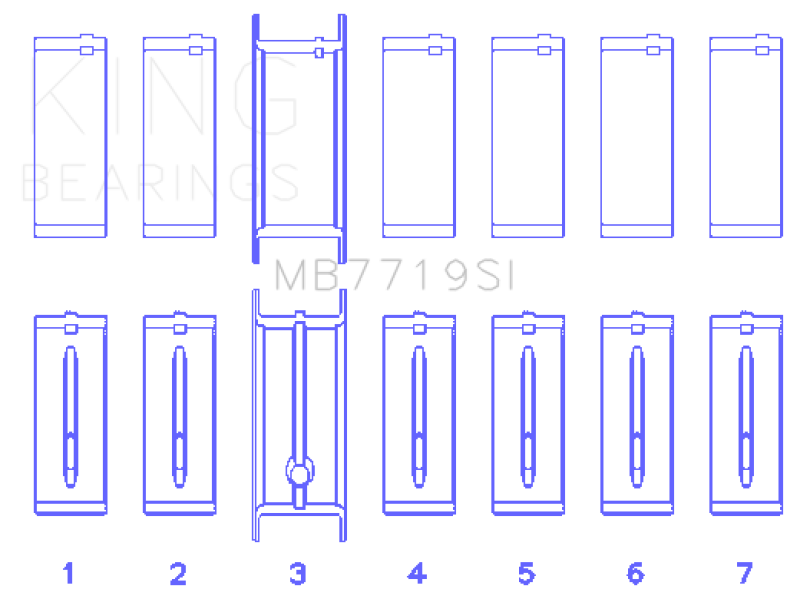 King Engine Bearings AMC / JEEP 242CI 4.0L POWER-TEC (Size 0.10 Oversized) Main Bearing Set