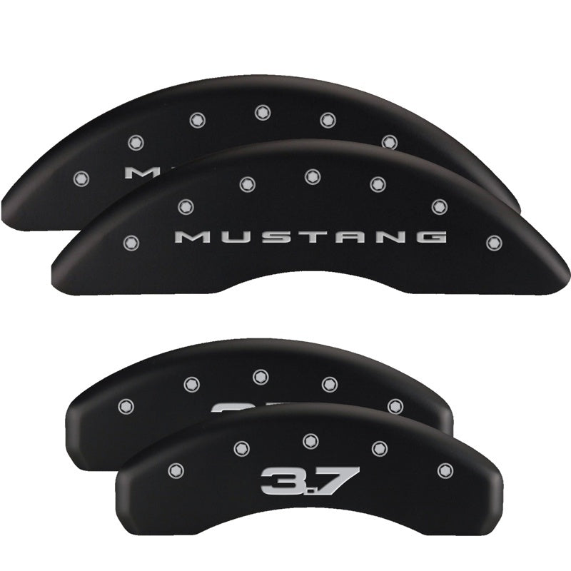 MGP Front set 2 Caliper Covers Engraved Front MGP Black finish silver ch